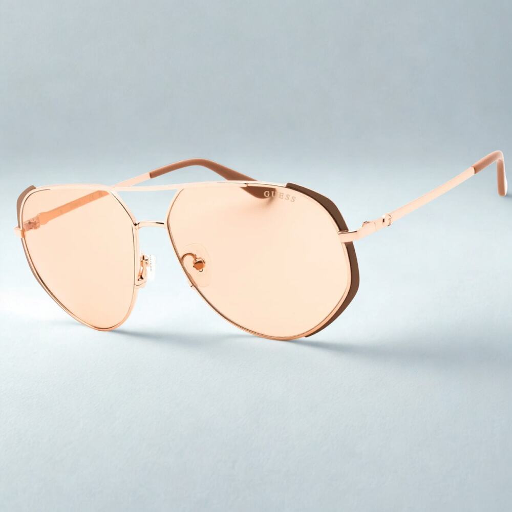 Guess GU00219 58E Women’s Aviator Sunglasses 59mm Matte Beige